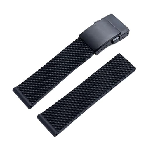 dayeer Gummi-Uhrenarmband für Breitling Avenger Super Ocean Heritage Yellow Wolf Blackbird Reconnaissance(Blue matte black,24mm) von dayeer