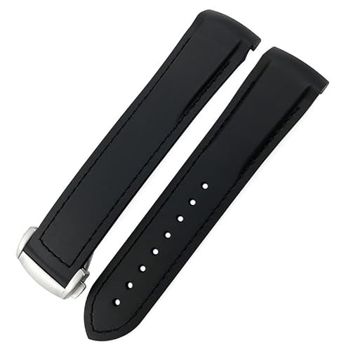 dayeer Gummi-Uhrenarmband für Omega Seamaster 300/600 für Hamilton Frogman-Armband für IWC Pilot Mark(Blackb,21mm) von dayeer