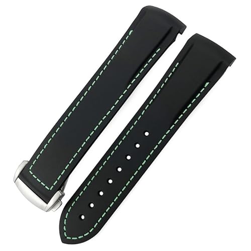 dayeer Gummi-Uhrenarmband für Omega Seamaster 300/600 für Hamilton Frogman-Armband für IWC Pilot Mark(Blackg,22mm) von dayeer