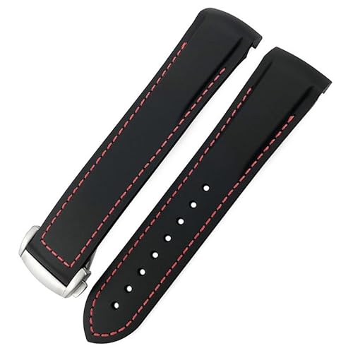 dayeer Gummi-Uhrenarmband für Omega Seamaster 300/600 für Hamilton Frogman-Armband für IWC Pilot Mark(Blackr,20mm) von dayeer