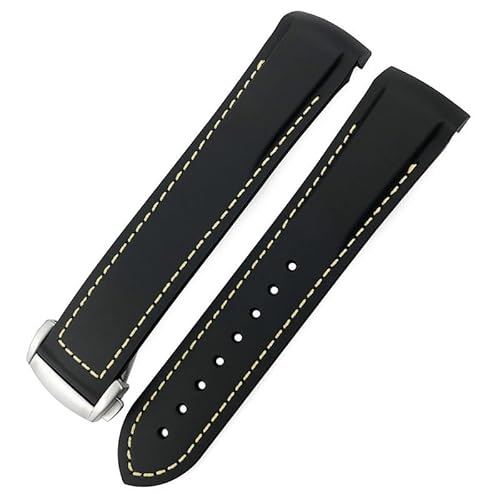 dayeer Gummi-Uhrenarmband für Omega Seamaster 300/600 für Hamilton Frogman-Armband für IWC Pilot Mark(Blacky,22mm) von dayeer