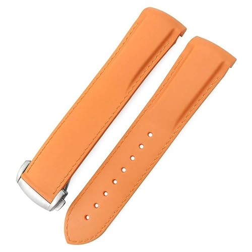 dayeer Gummi-Uhrenarmband für Omega Seamaster 300/600 für Hamilton Frogman-Armband für IWC Pilot Mark(Orangeo,21mm) von dayeer