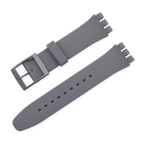 dayeer Gummi-Uhrenarmband für Swatch, buntes Sportarmband, Ersatzarmband(Gray,20mm) von dayeer