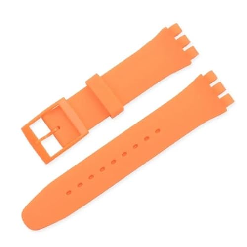 dayeer Gummi-Uhrenarmband für Swatch, buntes Sportarmband, Ersatzarmband(Orange,19mm) von dayeer