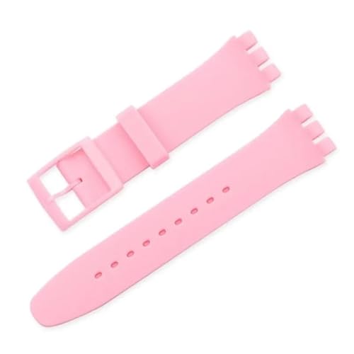 dayeer Gummi-Uhrenarmband für Swatch, buntes Sportarmband, Ersatzarmband(Pink,16mm) von dayeer