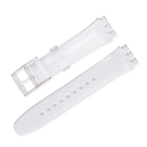 dayeer Gummi-Uhrenarmband für Swatch, buntes Sportarmband, Ersatzarmband(Transpant,16mm) von dayeer