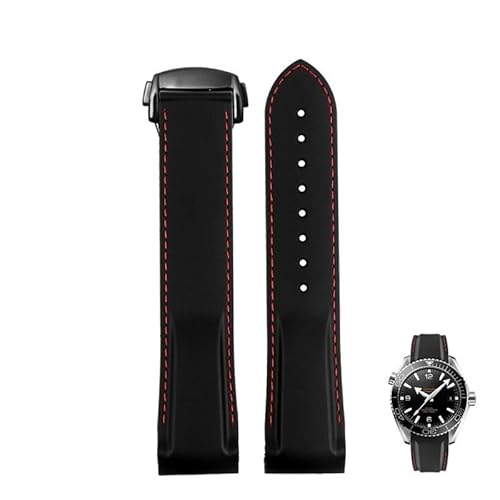 dayeer Gummiarmband für Omegas neues Seamaster 300 Speedmaster Planet Ocean 600 Silikonarmband(Blackrb,20mm) von dayeer