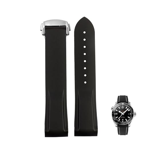 dayeer Gummiarmband für Omegas neues Seamaster 300 Speedmaster Planet Ocean 600 Silikonarmband(Blacks,20mm) von dayeer