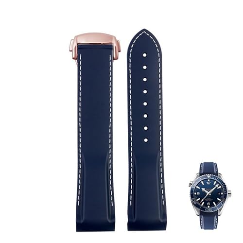 dayeer Gummiarmband für Omegas neues Seamaster 300 Speedmaster Planet Ocean 600 Silikonarmband(Bluewr,20mm) von dayeer