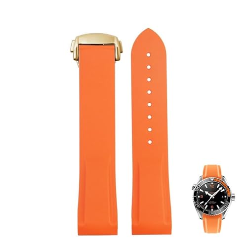 dayeer Gummiarmband für Omegas neues Seamaster 300 Speedmaster Planet Ocean 600 Silikonarmband(Orangeg,20mm) von dayeer