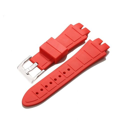 dayeer Gummiarmband für Roger Dubuis EXCALIBUR Uhrenarmband(Red-silver,28mm) von dayeer