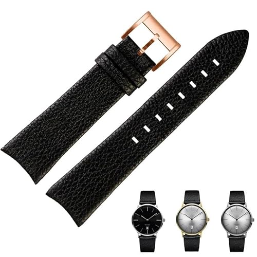 dayeer Herren Leder Uhrenarmband für Hamilton Thinomatic Armband H38735751 Uhrenketten(Blackr,22mm) von dayeer