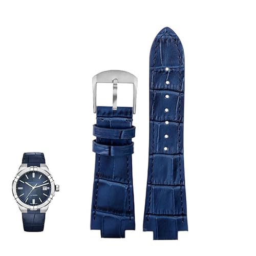 dayeer Herren Lederarmband für Maurice Lacroix AIKON AI6008 AI1018 AI6038 Uhrenkette Armband(Blue Steel-A) von dayeer