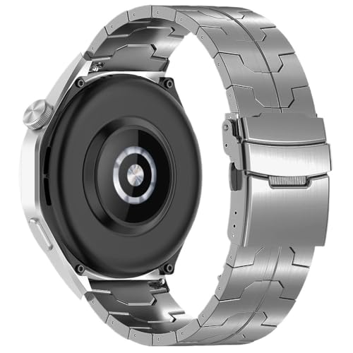 dayeer Herren-Titan-Uhrenarmband für Galaxy 7 6 5 4 40 mm 44 mm Luxus-Correa-Armband für Huawei Watch GT5/4 5/3Pro 46 mm Armband(Silver,22mm) von dayeer