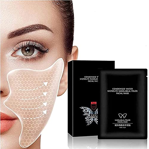 dayeer Hyaluronsäure Mikrokristallin Lifting Decree Patch, Beauty Face Nutrition Wrinkle Removal Lift Sticker, Instant Beauty Nasolabial Falten Anti-Falten Maske Anti-Aging Aufkleber Gesicht (10 Paar) von dayeer