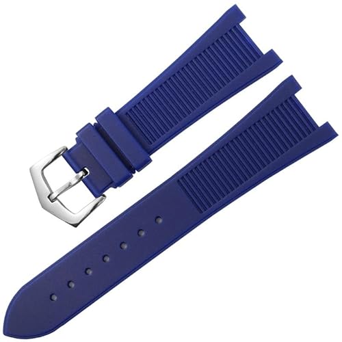 dayeer Kerben Gummi Uhrenarmband für Hamilton Devilfish H78615135 78615335 Herrenuhren Armband(Blues) von dayeer