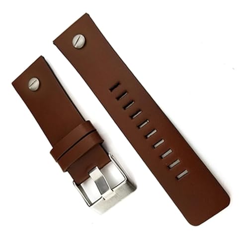 dayeer Leder Flache Retro Armband Gürtel Für DZ DZ4343 DZ4383 Alten Stil Mann Mode Armband Armbänder (Color : Brown screw 1, Size : 26mm) von dayeer