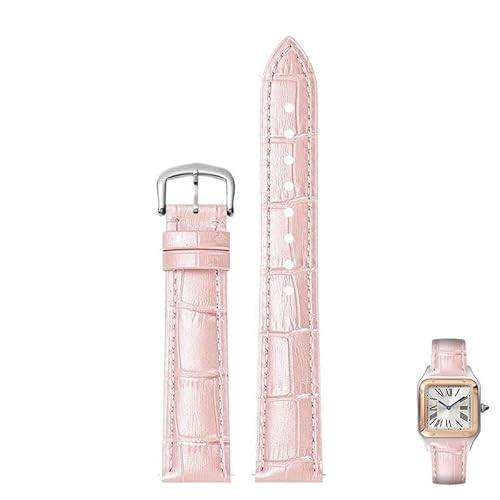 dayeer Leder-Uhrenarmbänder mit Dornschließe passend für Cartier Tank Dumont Santos Herren- und Damenuhren(Pinks,18mm) von dayeer