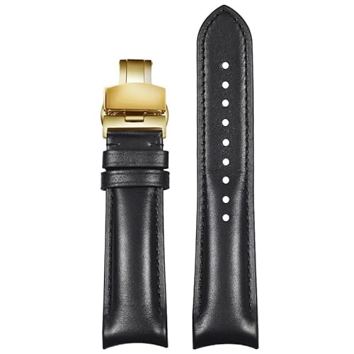 dayeer Leder-Uhrenarmband für Omega Seamaster Speedmaster Planet Uhrenketten Arc Shaped Uhrenarmband(Blackg2) von dayeer