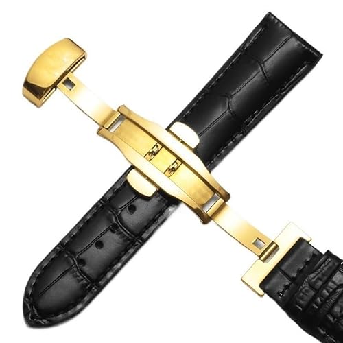 dayeer Leder-Uhrenarmband für Tissot 1853 Le Locle T41 Gentleman Seastar Carson Heritage(Blackg1,16mm) von dayeer