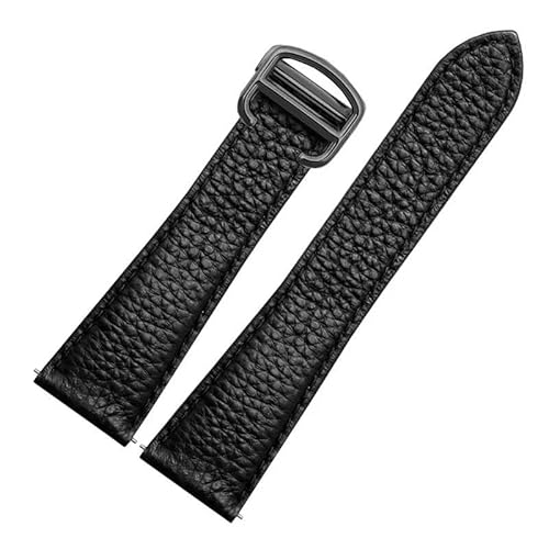 dayeer Lederarmband Für Cartier Tank London Solo Serie WSTA0029 WSTA0030 Uhrenarmband(Black-black,22mm) von dayeer