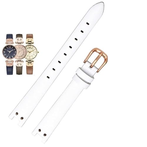 dayeer Lederarmband für Anne Klein ak1950/9442/9918/9168 Notch Uhrenarmband Elegantes kleines Zifferblatt Retro Armband(White-rose gold) von dayeer