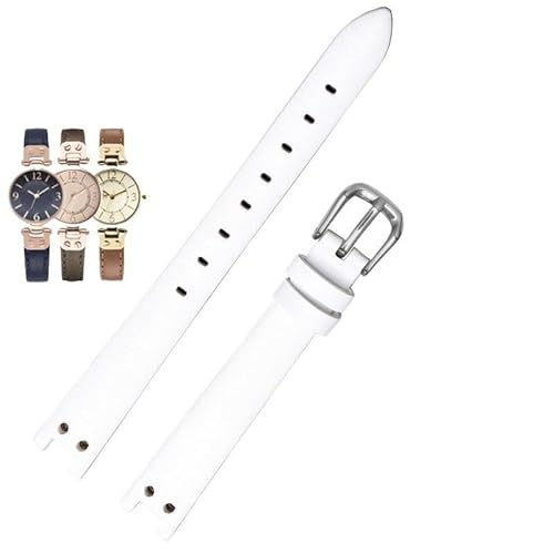dayeer Lederarmband für Anne Klein ak1950/9442/9918/9168 Notch Uhrenarmband Elegantes kleines Zifferblatt Retro Armband(White-silver) von dayeer