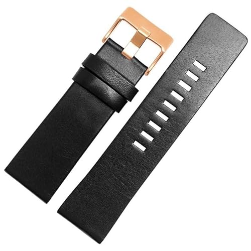 dayeer Lederarmband für Diesel DZ7313 DZ7322 DZ7257 braunes Uhrenarmband(Black rose,26mm) von dayeer