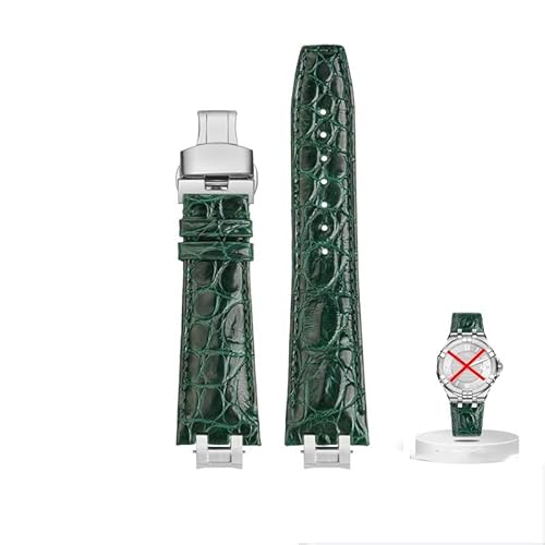 dayeer Lederarmband für Maurice Lacroix AIKON AI6007 1108 AI6058 AI6008 Schnellverschlussarmband Edelstahl-Metallgelenkband(Greens1,For Al6007 AI1108) von dayeer