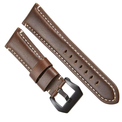 dayeer Lederarmband für Panerai-Uhrenarmband, Ersatzzubehör (Color : Brown black, Size : 22mm) von dayeer