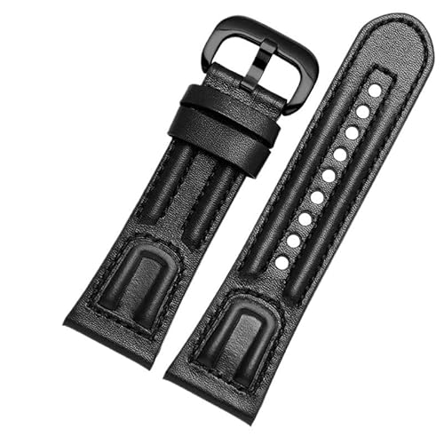 dayeer Lederarmband für Seven Fridays M2/02/P1B/M1/M2/S2/Q2, flache Schnittstelle, Vintage-Uhrenarmband(Black line black) von dayeer