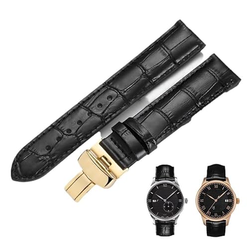 dayeer Lederarmband mit Butterfly-Verschluss für Tissot 1853 Le Locle, Carson, Portofino, Couturier(Blackg,22mm) von dayeer