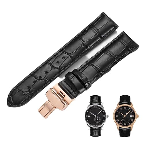 dayeer Lederarmband mit Butterfly-Verschluss für Tissot 1853 Le Locle, Carson, Portofino, Couturier(Blackp,17mm) von dayeer