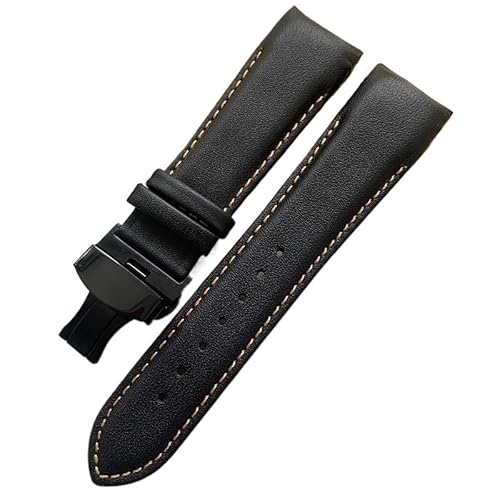 dayeer Lederarmband mit gebogenem Ende und Schmetterlingsverschluss für Tissot 1853 Couturier T035 T035627A T035410A T035617A(Brownb,23mm) von dayeer