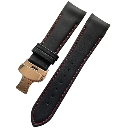 dayeer Lederarmband mit gebogenem Ende und Schmetterlingsverschluss für Tissot 1853 Couturier T035 T035627A T035410A T035617A(Redg,23mm) von dayeer