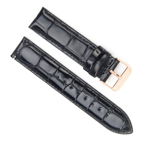 dayeer Lederarmband passend für DW Universalarmband passend für Daniel Wellington Uhrenarmbänder(ABlack-RoseGold,20mm) von dayeer