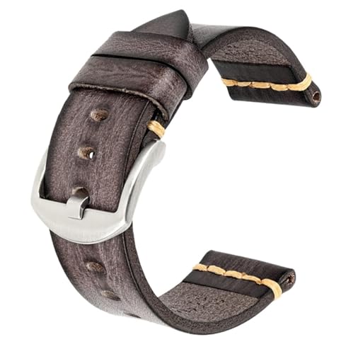 dayeer Maikes Echtlederarmband für Timex-Uhrenarmband für Omega-Uhrenarmband für Tissote-Armbänder (Color : Polar Grey-silver, Size : 20mm) von dayeer