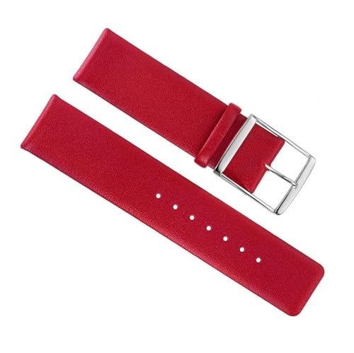 dayeer Mann Frau Leder Uhrenarmband für CK k2g211 k2g271 k76211 k76271 Uhrenarmband Ersatz (Color : Red, Size : 20mm) von dayeer