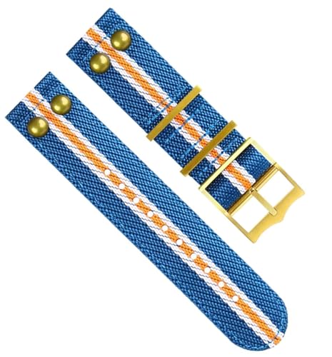 dayeer Nieten-Nylon-Uhrenarmband für Hamilton Fabric Canvas WatchBand-Armband (Color : A22 Gold Buckle, Size : 20mm) von dayeer