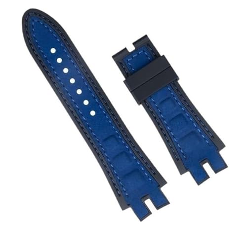 dayeer Nubukleder-Silikon-Uhrenarmband für Roger Dubuis-Armband für Gürtelzubehör der EXCALIBUR-Serie (Color : Blue 9, Size : 28mm) von dayeer