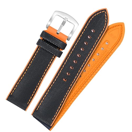 dayeer Nylon-Gummi-Uhrenarmband mit Dornschließe für Omega Speedmaster Dark Side Moon Apollo 8 Seamaster Silikonarmband(Blackos,22mm) von dayeer