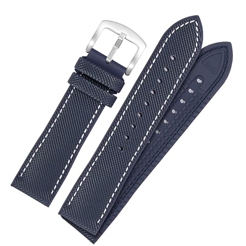 dayeer Nylon-Gummi-Uhrenarmband mit Dornschließe für Omega Speedmaster Dark Side Moon Apollo 8 Seamaster Silikonarmband(Bluebws,20mm) von dayeer