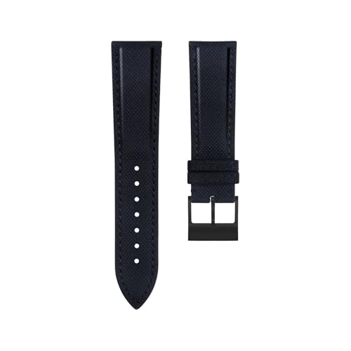 dayeer Nylon-Leder-Uhrenarmband für Breitling Avenger Navitimer Challenger Blackbird und Superocean(Black black a1) von dayeer