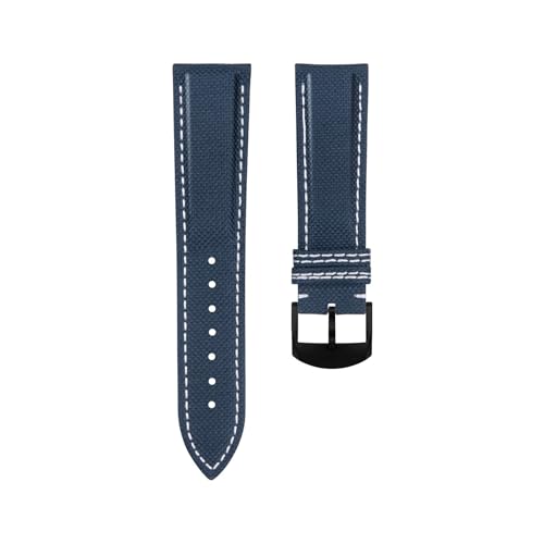 dayeer Nylon-Leder-Uhrenarmband für Breitling Avenger Navitimer Challenger Blackbird und Superocean(Blue black2) von dayeer