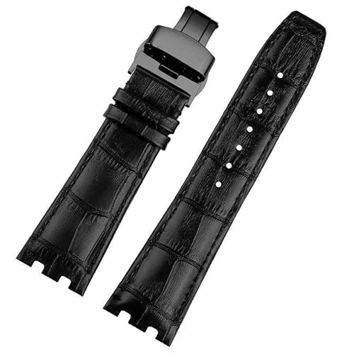 dayeer Nylon Rindsleder Skinn Strap Gürtel Für Maurice Lacroix Venture AIKON AI6008 6038 6058 Armband(C-black-black) von dayeer