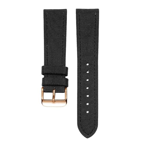 dayeer Nylon-Uhrenketten für Maurice Lacroix Pontos Elegante Meisterwerk-Kollektionen Herren Damen Canvas-Uhrenarmband mit(Blackr1,22mm) von dayeer