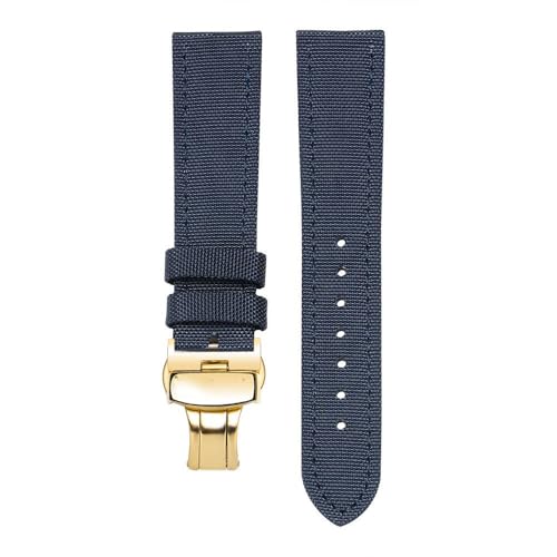 dayeer Nylon-Uhrenketten für Maurice Lacroix Pontos Elegante Meisterwerk-Kollektionen Herren Damen Canvas-Uhrenarmband mit(Blueg2,22mm) von dayeer