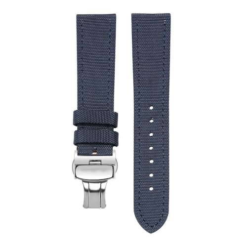 dayeer Nylon-Uhrenketten für Maurice Lacroix Pontos Elegante Meisterwerk-Kollektionen Herren Damen Canvas-Uhrenarmband mit(Blues2,22mm) von dayeer