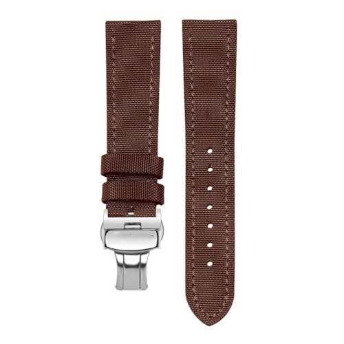 dayeer Nylon-Uhrenketten für Maurice Lacroix Pontos Elegante Meisterwerk-Kollektionen Herren Damen Canvas-Uhrenarmband mit(Browns2,21mm) von dayeer