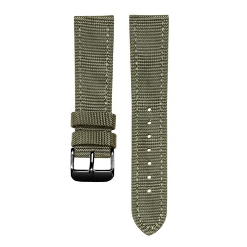 dayeer Nylon-Uhrenketten für Maurice Lacroix Pontos Elegante Meisterwerk-Kollektionen Herren Damen Canvas-Uhrenarmband mit(Greenb1,20mm) von dayeer
